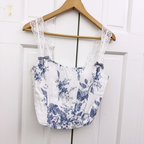 Reformation Brigitta floral-print linen corset top - Picture 5 of 15